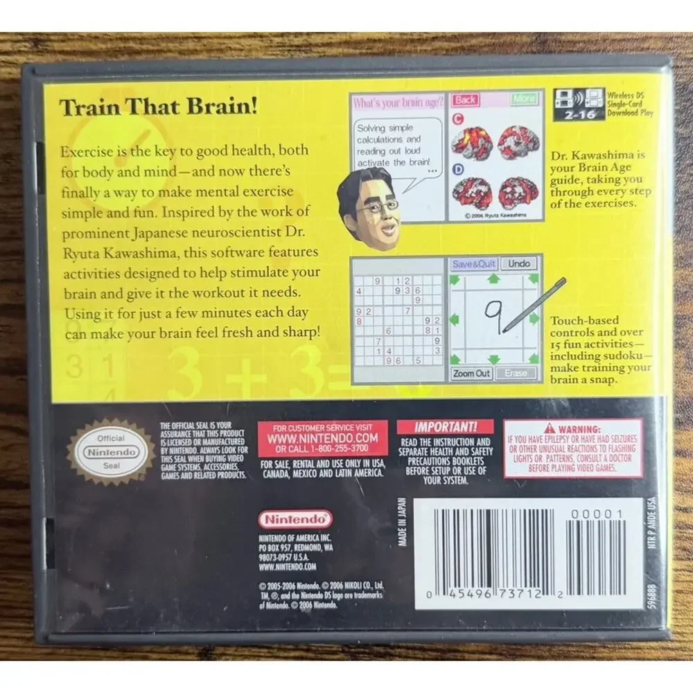 Brain Age: Train Your Brain in Minutes a Day Nintendo DS - CIB With Manual